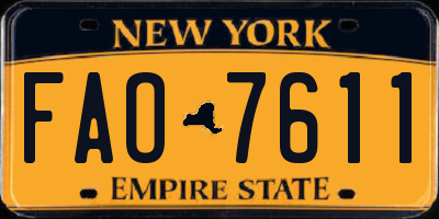 NY license plate FAO7611