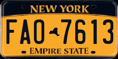NY license plate FAO7613