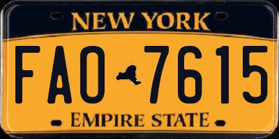 NY license plate FAO7615