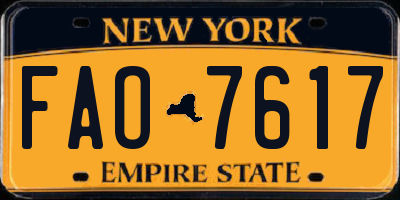 NY license plate FAO7617