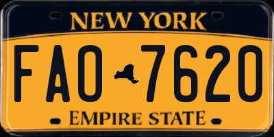 NY license plate FAO7620