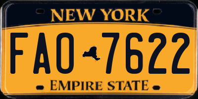 NY license plate FAO7622