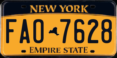 NY license plate FAO7628
