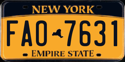 NY license plate FAO7631