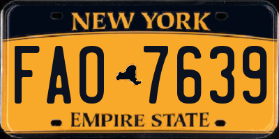 NY license plate FAO7639
