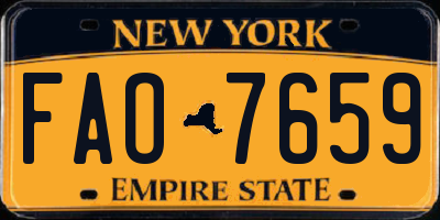 NY license plate FAO7659