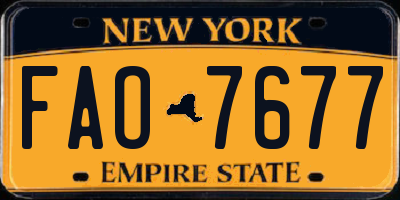 NY license plate FAO7677