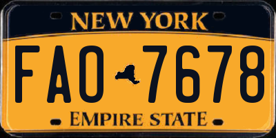 NY license plate FAO7678