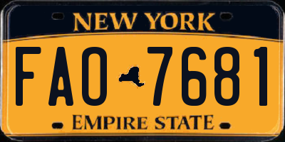 NY license plate FAO7681