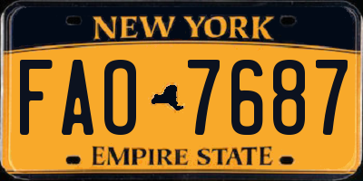 NY license plate FAO7687