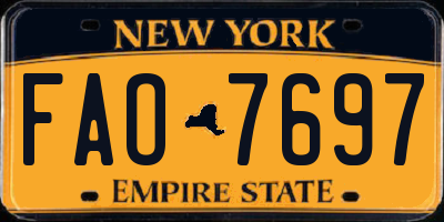 NY license plate FAO7697