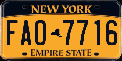 NY license plate FAO7716