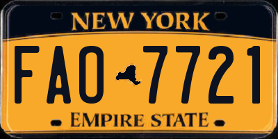 NY license plate FAO7721