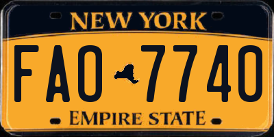 NY license plate FAO7740