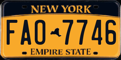 NY license plate FAO7746