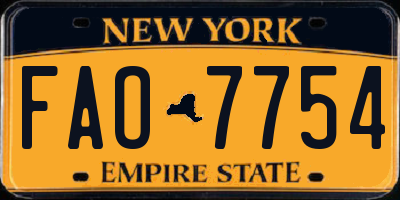 NY license plate FAO7754