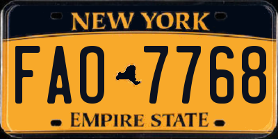NY license plate FAO7768