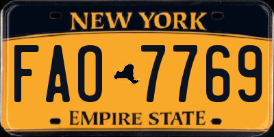 NY license plate FAO7769