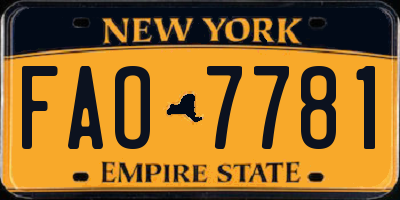 NY license plate FAO7781