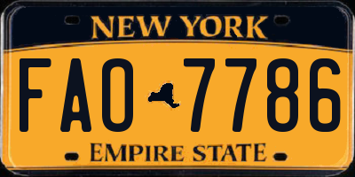 NY license plate FAO7786