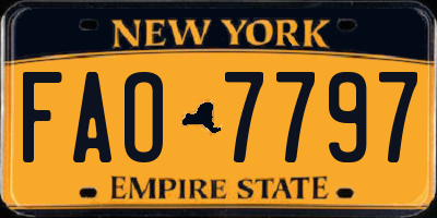 NY license plate FAO7797