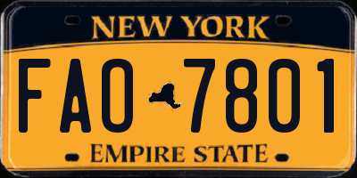 NY license plate FAO7801