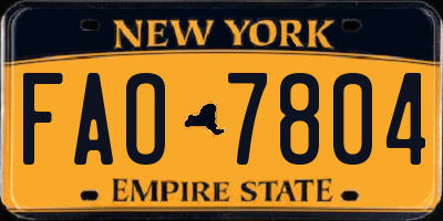 NY license plate FAO7804
