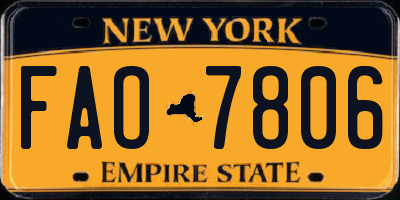 NY license plate FAO7806