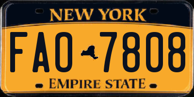 NY license plate FAO7808