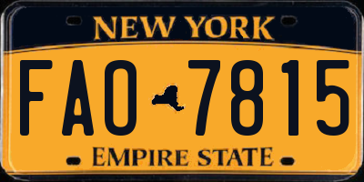 NY license plate FAO7815