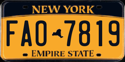 NY license plate FAO7819