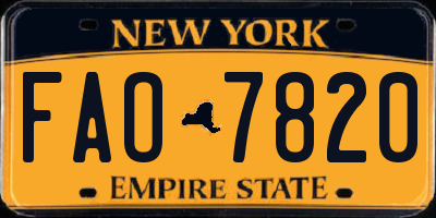NY license plate FAO7820