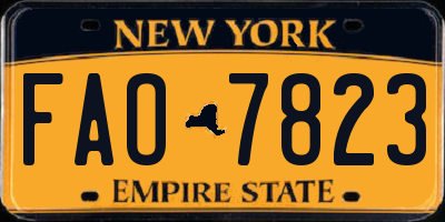 NY license plate FAO7823