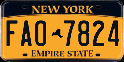 NY license plate FAO7824