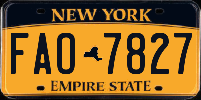 NY license plate FAO7827