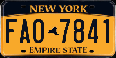 NY license plate FAO7841