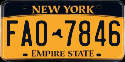 NY license plate FAO7846