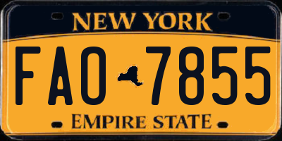 NY license plate FAO7855