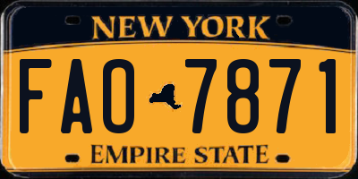 NY license plate FAO7871