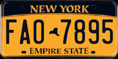 NY license plate FAO7895
