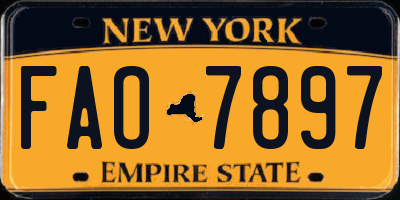 NY license plate FAO7897