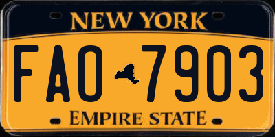 NY license plate FAO7903