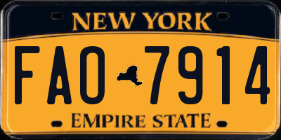 NY license plate FAO7914