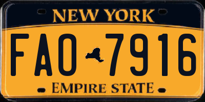 NY license plate FAO7916