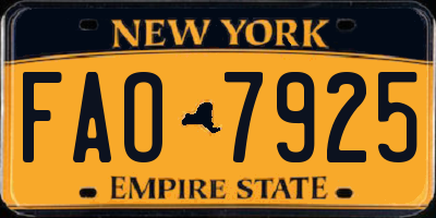 NY license plate FAO7925