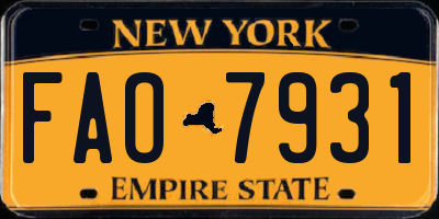 NY license plate FAO7931