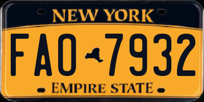 NY license plate FAO7932