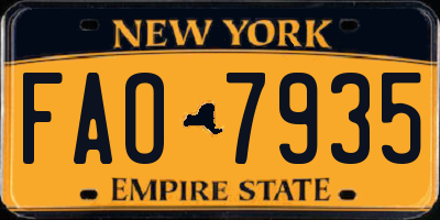 NY license plate FAO7935