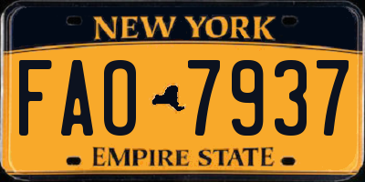 NY license plate FAO7937