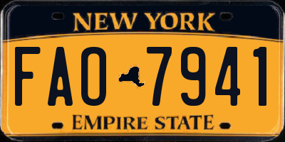 NY license plate FAO7941
